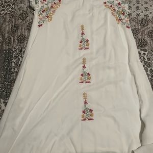 Orange creek white embroidered dress size L NWT